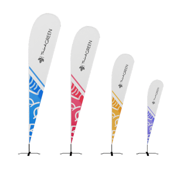 Bandeira Drop publicitária em quatros tamanhos diferentes