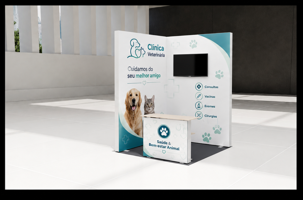 Stand pequeno 4m2, 2x2 metros Poster Digital